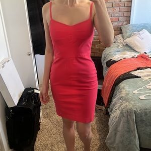 Hot pink mini dress